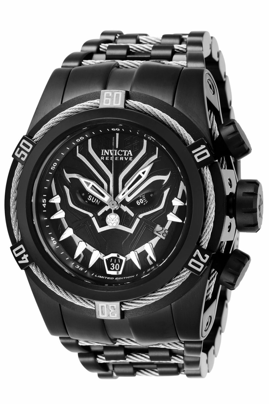 Men'S Invicta  | Invicta Marvel - Black Panther 27006 Men'S Quartz Watch - 53Mm Black/Black